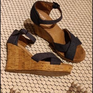 Tom's Siena Denim Wedges